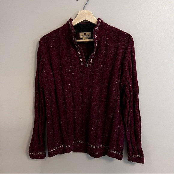 Woolrich Vintage Quarter Zip Sweatshirt Sweater Size M - Picture 1 of 6